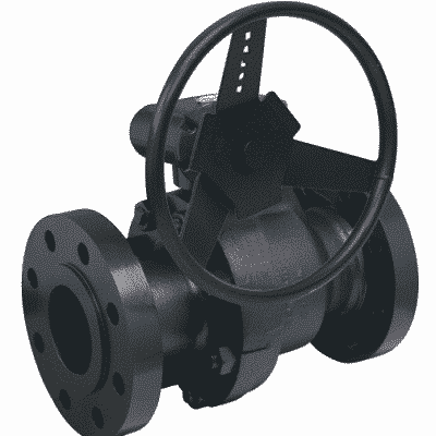floating ball valve flanged carbon steel gear operated