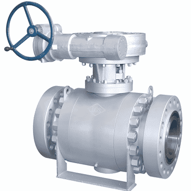 trunnion mounted ball valve flanged stainless steel gear operated